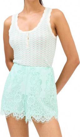 Allison New York Arielle Knit Tank In Ivory/aqua