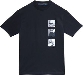 Karl Lagerfeld Photos T-shirt - Heren - T-shirts - Zwart - S - Katoen - Tops