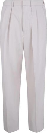 Tom Ford Gekreukte wollen broek - Heren - Chinos - Wit - M - Wol - Broeken
