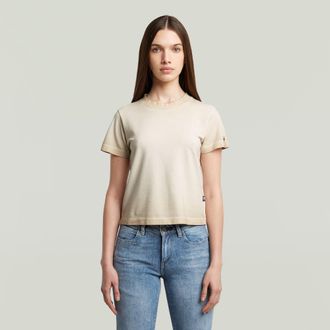 G-Star Overdyed Micro Boxy Top - Beige - Dames