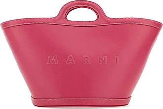 Marni Stijlvolle Leren Tas - Dames - Handtassen - Paars - ONE Size - Tassen