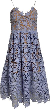 Self Portrait Azaelea Lace Midi Dress in Purple Polyester