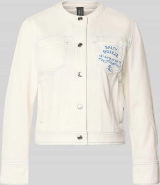 Marc Cain Jeansjacke mit Motiv- und Statement-Stitching in Weiss, Gr&ouml;&szlig;e 34