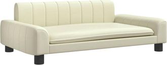 vidaXL Sofá para niños de cuero sintético crema 90x53x30 cm Vidaxl