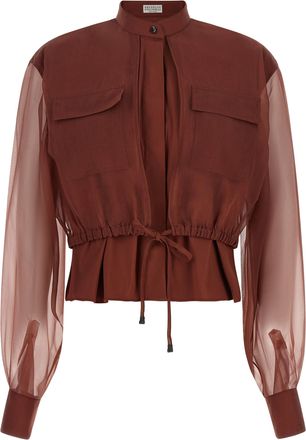 Brunello Cucinelli Brown Cotton Womens Blouse