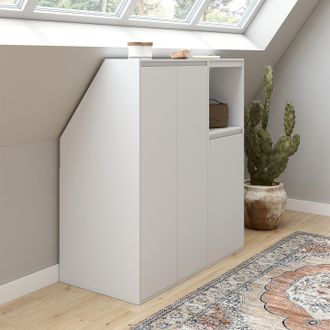 IDMarket Lote De Armarios Empotrados Tomi De 2 Puertas + 1 Puerta Y 1 Nicho Blancos