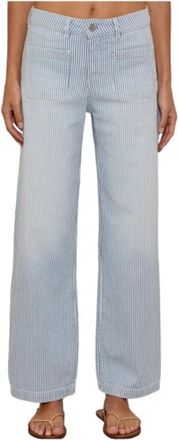 Five Jeans Lucia Wijde Broek - Dames - Wijde Broeken - Blauw - W27 - Katoen - Broeken