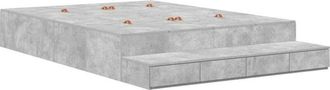 vidaXL Vidaxl - Cama Con Almacenamiento Gris Concreto 226.5 X 135 X 31.5 Cm