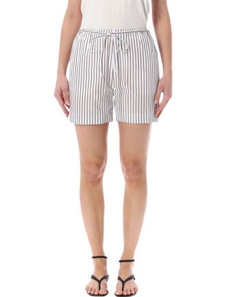 Loulou Studio Lory Striped Cotton Poplin Shorts