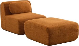 Urban Meuble Sill&oacute;n sof&aacute; modular en chenilla caramelo con reposapi&eacute;s