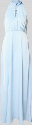 Vero Moda Maxikleid aus Satin mit Stehkragen Modell Thea in Hellblau, Gr&ouml;&szlig;e 34
