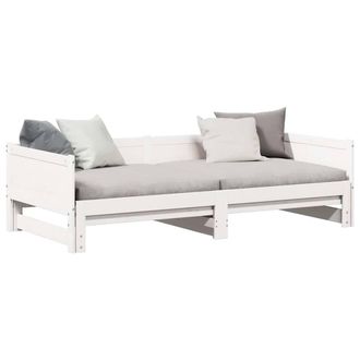 Berkfield Home Pull-out Day Bed White 90x200 cm Solid Wood Pine