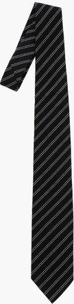 Destin Jacquard Silk Tie with Oblique Stripes Pattern size Unica