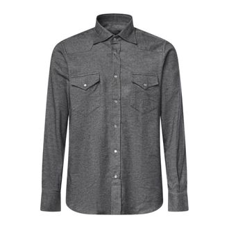 Sartorio Napoli Casual overhemden - Heren - Overhemden - Grijs - Maat: XL Zijde