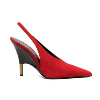 Khaite Pumps, female, Red, Size: 7 1/2 US Pointed-toe Slingback Pumps