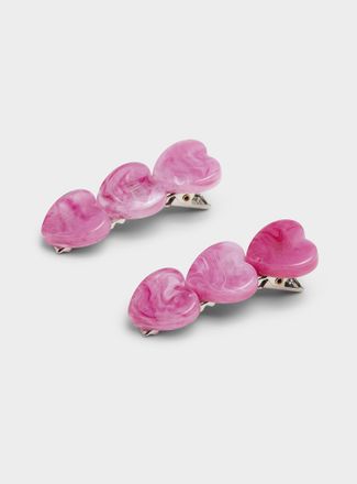 Simons Acetate heart clips Set of 2