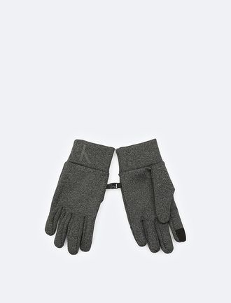 Calvin Klein Mens Mens Neoprene Monogram Logo Gloves - Grey - S-M