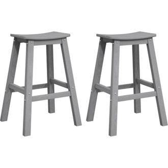 vidaXL Taburete De Bar 2 Pcs Gris Claro 52 X 43 X 73.5cm Pl&aacute;stico Vidaxl
