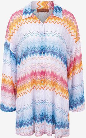 Missoni Oversize-Hemd im Lochstrick mit Fischgr&auml;ten