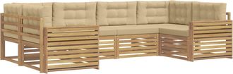 vidaXL Conjunto De Sof&aacute;s De Exterior 6 Uds. Y Beige Vidaxl