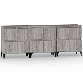 Berkfield Home Sideboards 3 pcs Grey Sonoma 60x35x70 cm Engineered Wood | Size: 60 x 35 x 70 cm