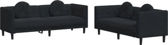 vidaXL Vidaxl - Juego De Sof&aacute;s Con Cojines 2 Piezas Terciopelo Negro