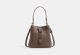 Coach Womens Rowan Bucket Bag in Brown | Leather