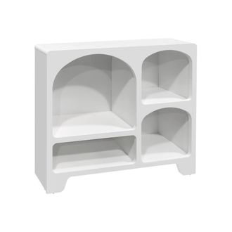 Sweeek Aparador con efecto madera de 4 compartimentos, 90cm, blanco
