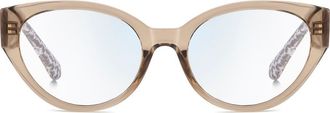 Kate Spade New York Caia 53mm Reading Glasses in Crystal Beige/blue at Nordstrom, Size +0.00