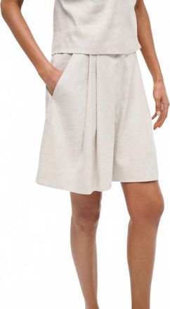 Staud Cruz Linen Shorts In Natural