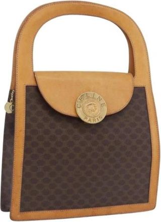 Celine Pre-owned Vintage Canvas Hand Bag - Dames - Vintage Handtas - Bruin - ONE Size - Leer - Vintage