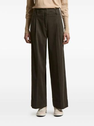 PESERICO pleated-details trousers - Brown