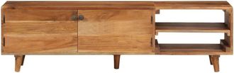 Berkfield Home TV Cabinet Solid Wood Acacia with Honey Finish 140x30x40 cm in Brown | Size: 140 x 30 x 40 cm