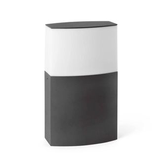 Netlighting Datna 1 Light Outdoor Bollard Pedestal Light White Dark Grey IP44 E27