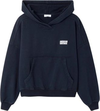 American Vintage Plizzy Hoodie - Dames - Hoodies - Blauw - S - Katoen - Hoodies & sweatvesten