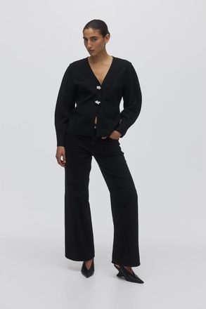 H&M Knitted Cardigan in Black at Nordstrom, Size 4X-Large