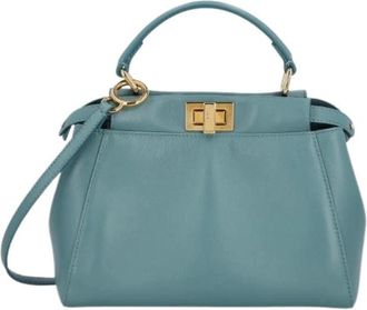 Fendi Pre-owned Peekaboo Mini Handtas - Dames - Vintage Handtas - Blauw - ONE Size - Leer - Vintage