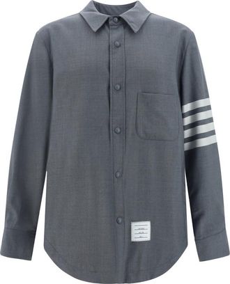 Thom Browne Grey Regular Stripes Shirt