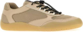 Prada Mens Beige Leather And Mesh Speedrock Sneakers Deserto