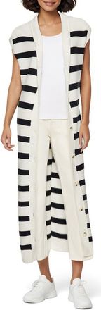 Three Dots MacKenzie Duster in Sugar Swizzle/black Stripe at Nordstrom Rack, Size X-Small