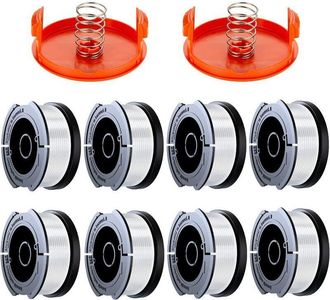 OEM Pack De 12 Bobinas De Hilo Para Cortadora De Bordes Black Et Decker, Hilo De 0,2 Cm Para Desbrozadora (8 Hilos Para Cortadora De Bordes, 2 Tapas, 2 Re