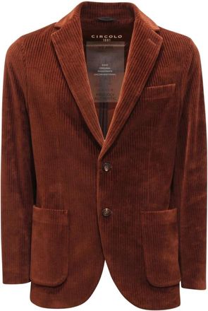 Circolo 1901 Ribfluwelen Velvet Jacket Pecan Kleur - Heren - Blazers - Bruin - S - Jassen