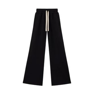 Palm Angels Wide Trousers, female, Black, Size: XS Curved Logo Sweatpants