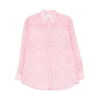 MC2 Saint Barth Shirts, female, Pink, Size: M Silk Voile Bandanna Round 20