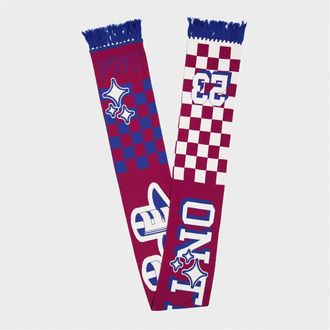Off-white Mens Accessories Off White Lettering Checkerboard Oblong Scarf in Rio Red - One Size