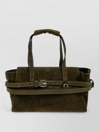 Moschino shoulder bag adjustable strap suede finish handles
