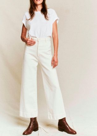 The Great. Seafair Wide Leg Jeans In Vintage Stone