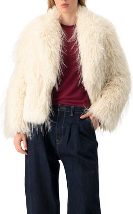 Ivonne Faux-Fur Plush Teddy Coat in Ivory at Nordstrom, Size 14