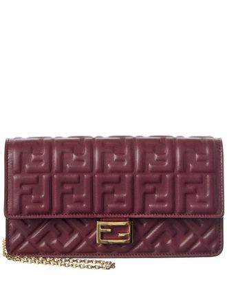 Fendi Fendi Baguette Ff Leather Wallet On Chain