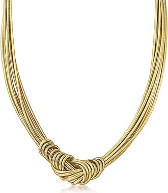 Ross-Simons Italian Flex Knot Necklace With 18kt Gold Over Sterling